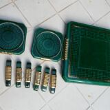 Ensemble repose-plat, dessous de bouteilles et porte-couteaux Art Déco