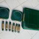 Ensemble repose-plat, dessous de bouteilles et porte-couteaux Art Déco