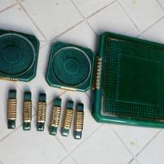 Ensemble repose-plat, dessous de bouteilles et porte-couteaux Art Déco