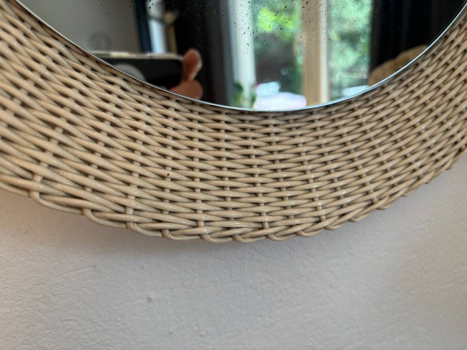 Miroir en osier par Josef Daubenbuchel, Allemagne, années 1930