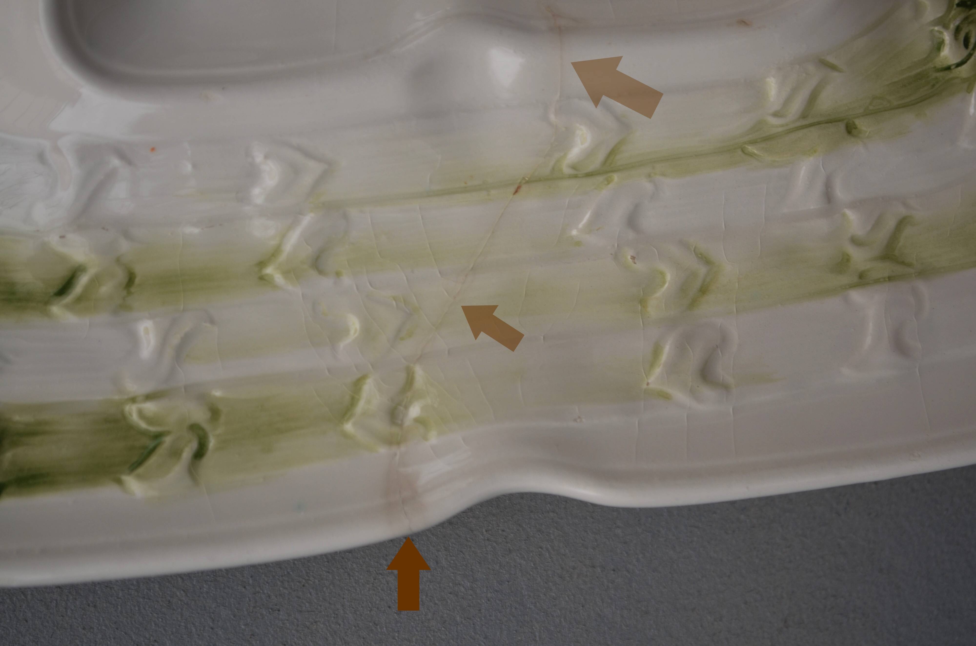 Lot of 4 Dish Minton Faience circa 1900 Asparagus Majolica