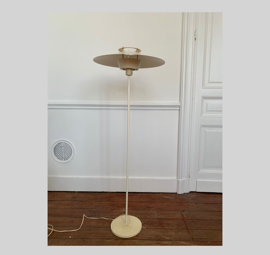 White Danish floor lamp