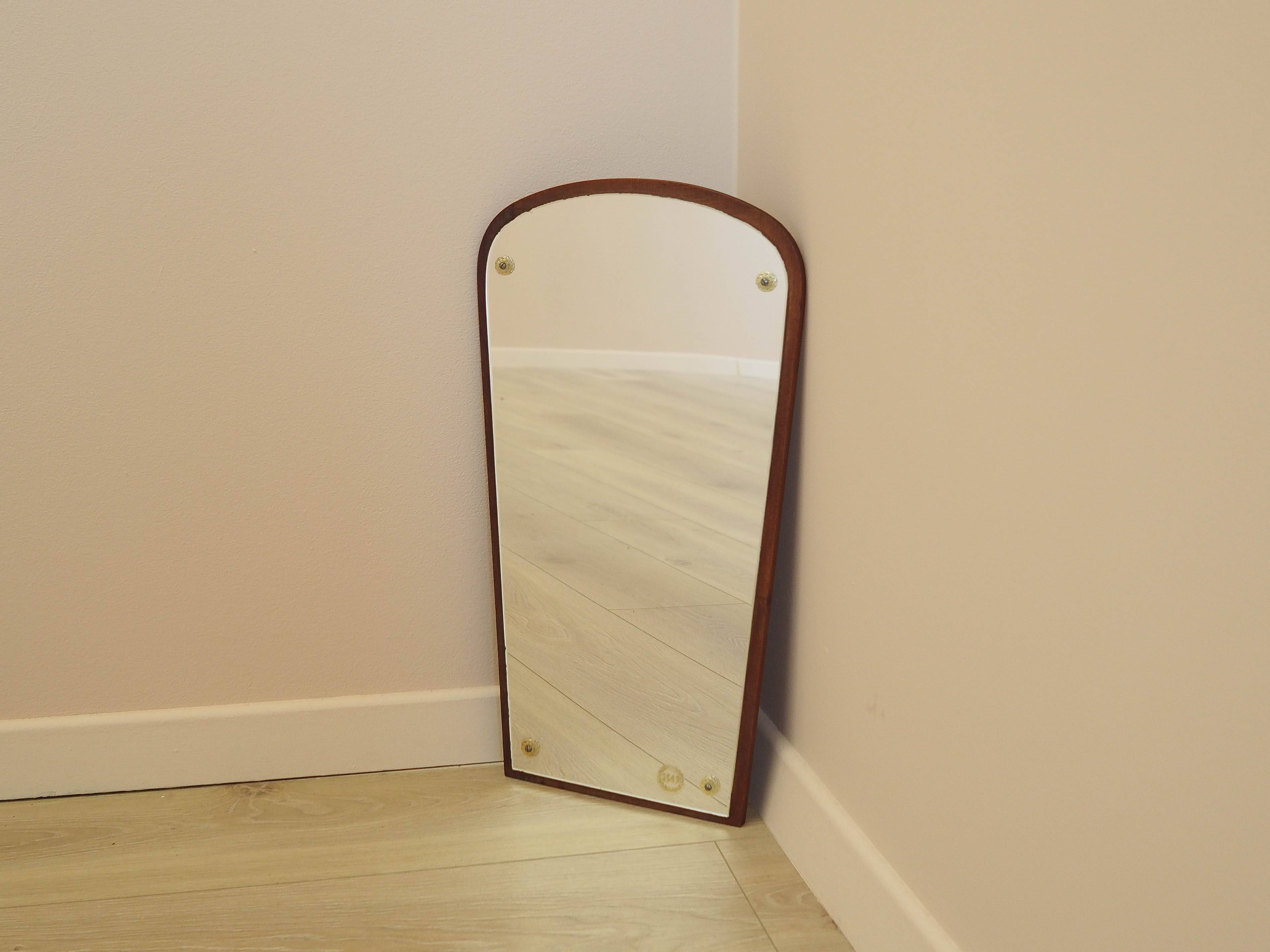 Mirror in a wooden frame, Danish design, 1980s, made in Denmark