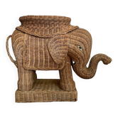 Wicker elephant side table 1960