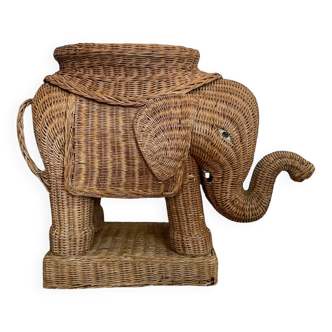 Wicker elephant side table 1960