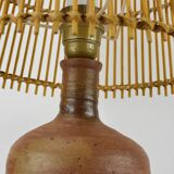 Brown stoneware lamp