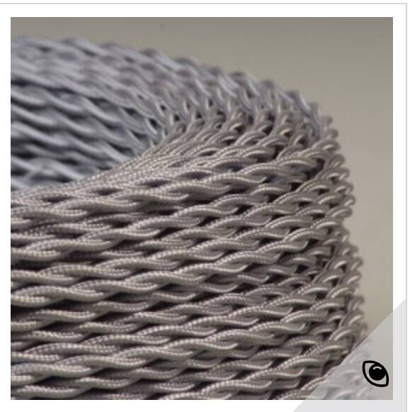 Glass lamp, new 2M fabric cable, lampshade