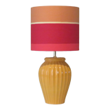 Ceramic table lamp with new handmade lampshade, France 1960