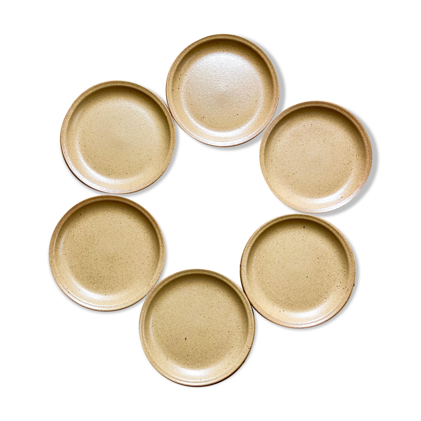6 dessert plates made of sandstone