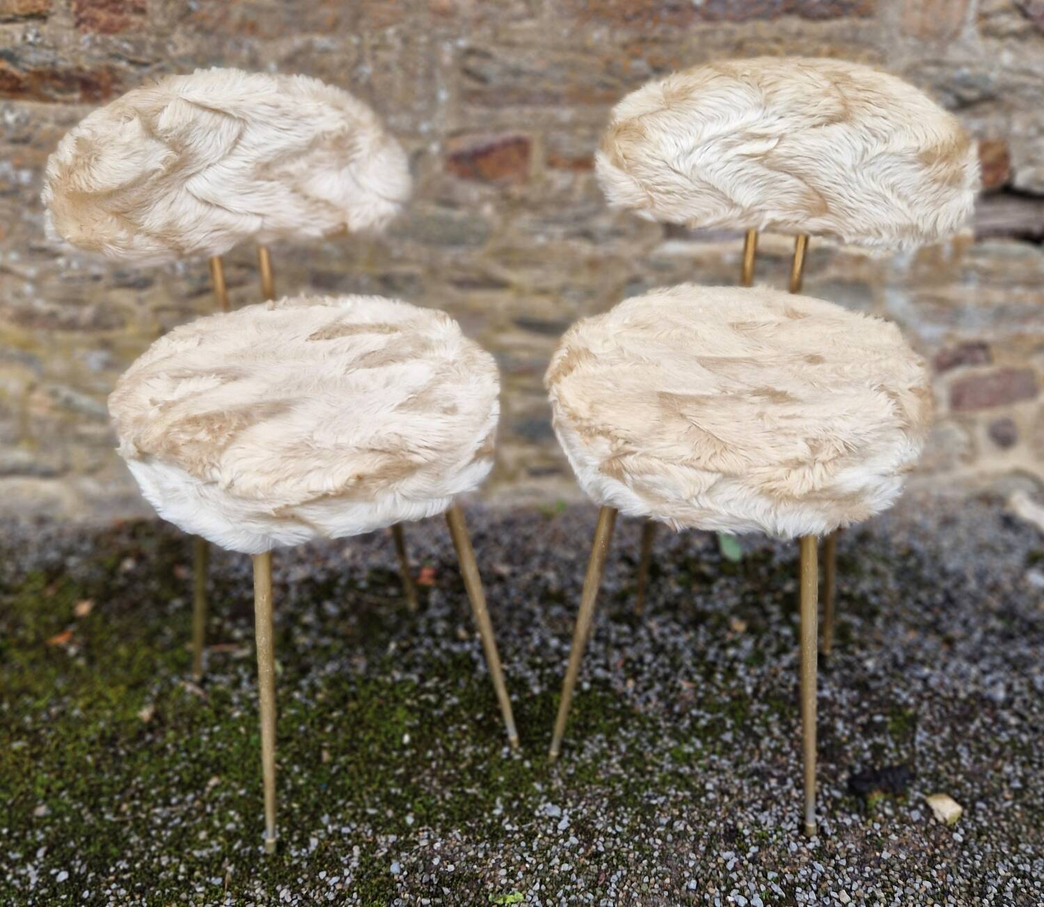 Pair of Pelfran 1970s furry chairs