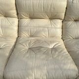Marsala couch 3-seater cream leather Ducaroy for Linge roset