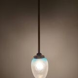 Lámpara "Art Nouveau" de latón y cristal. España, 1930s.