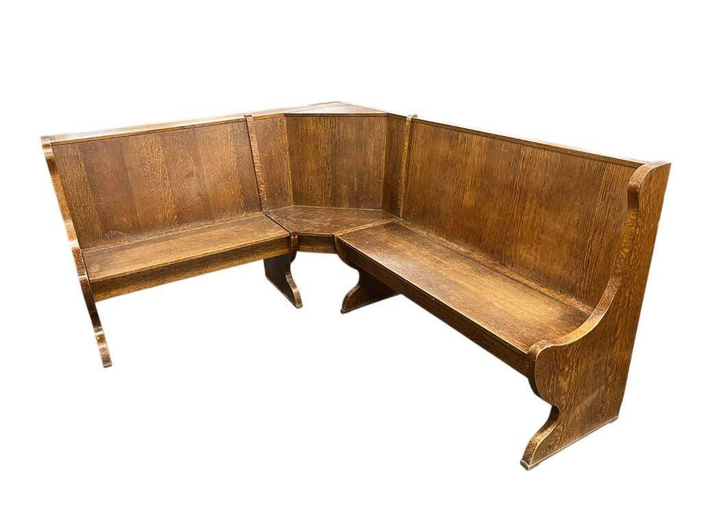 Vintage wooden corner bench