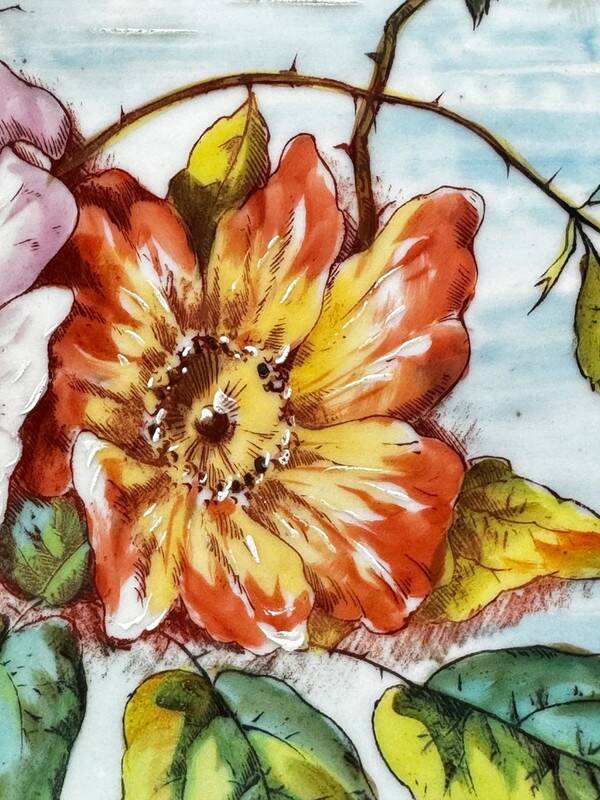 Decorative dish in Limoges porcelain, hand-painted decoration – late 19th century