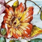 Decorative dish in Limoges porcelain, hand-painted decoration – late 19th century