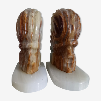 Pair of bookends in onyx