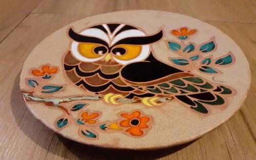 Paul azema (1929-2017) vallauris / assiette 24,8 cm à suspendre