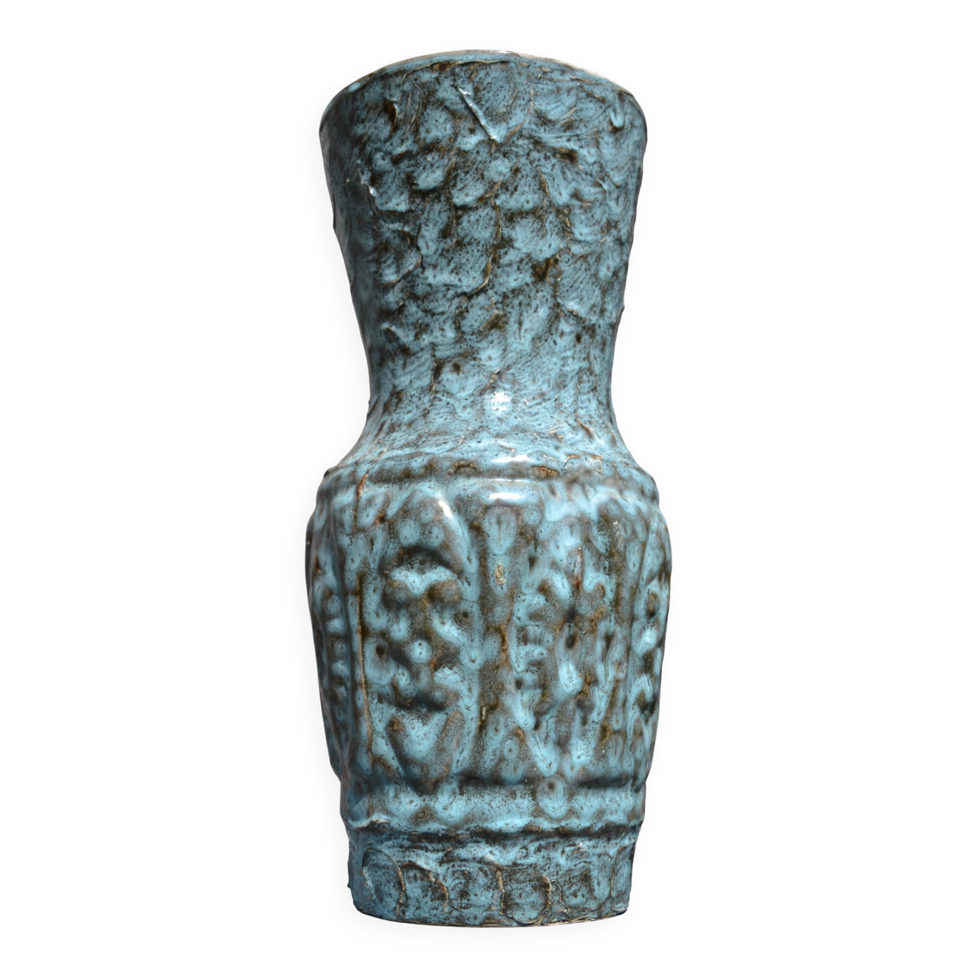 Large Vallauris vase "sea foam" H 41.5 cm