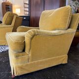 Paire de fauteuils en velours 1960
