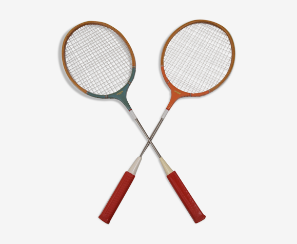Paire de raquettes de badminton vintage, vers les années 1980. | Selency