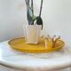 Mathieu Matégot round perforated metal tray, yellow, France 1950s