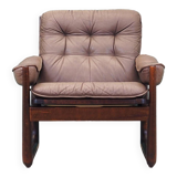 Leather armchair, Danish design, 1960s, manufactured by Genega Møbler