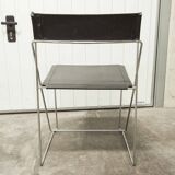 Set of 3 minimalist X line chairs by Niels Jorgen Haugesen.