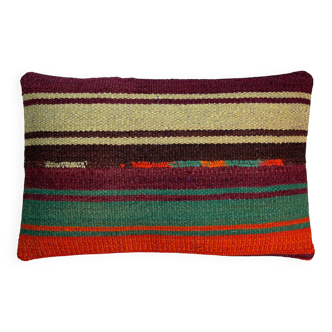 Vintage turkish kilim cushion cover, 30 x 50 cm