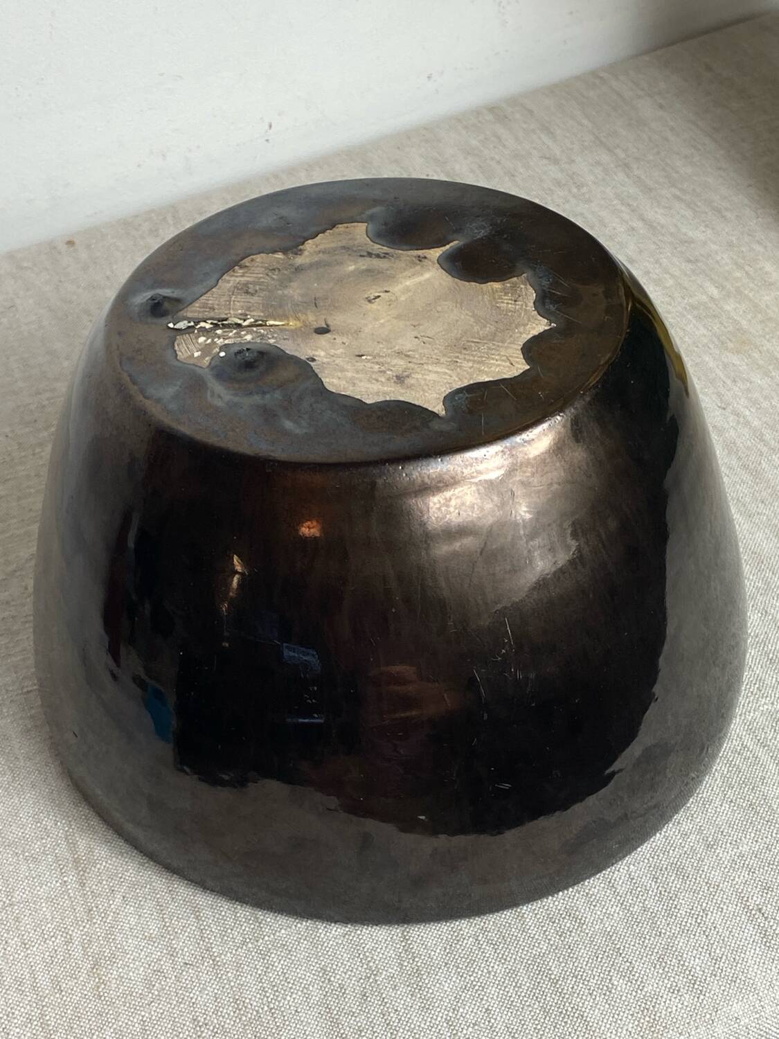 Glazed ceramic salad bowl