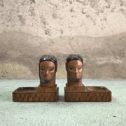 Pair of vintage wooden bookends