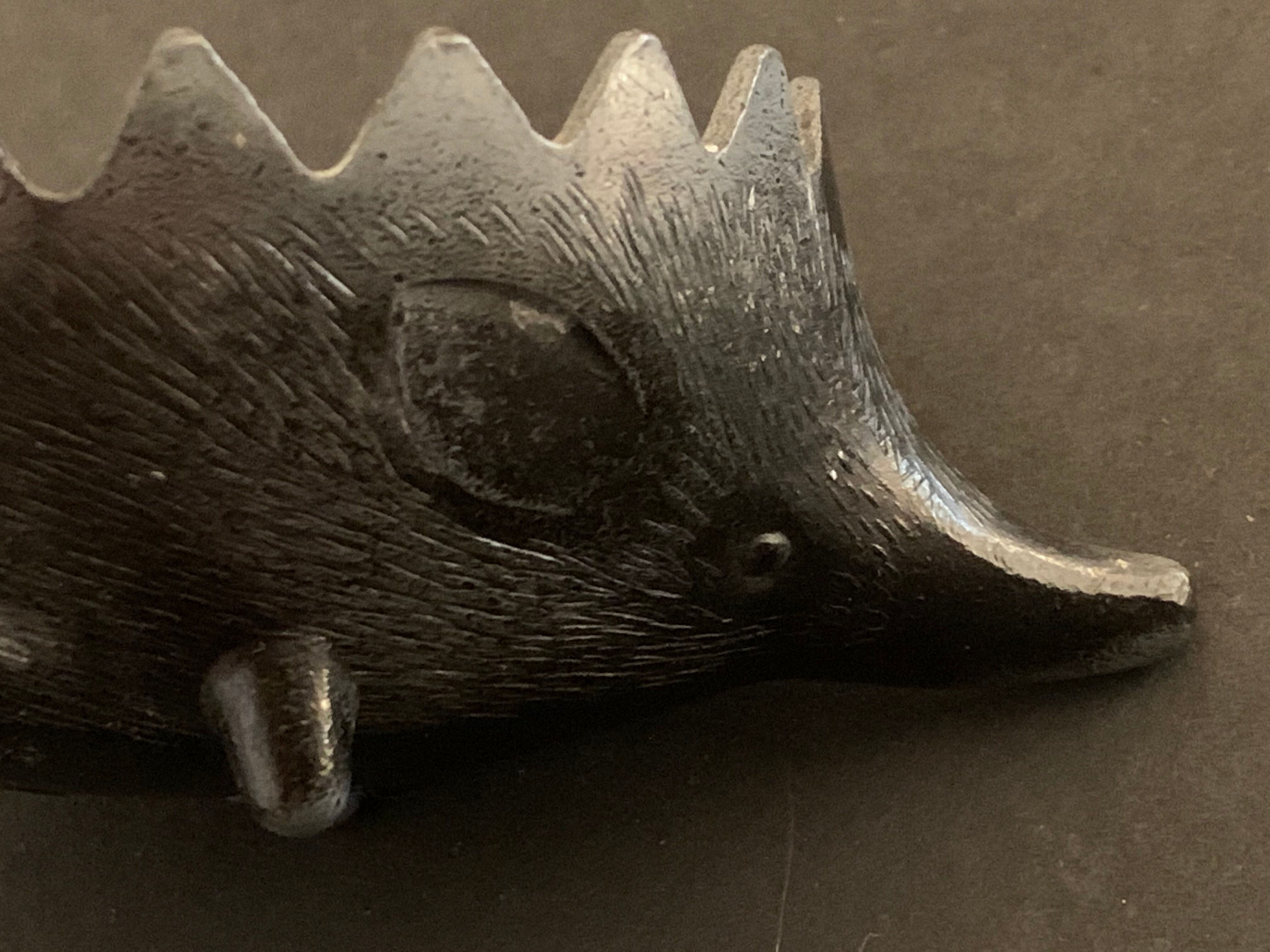 Ashtray 6 hedgehogs in bronze 1950