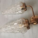 Vintage glass and brass applique