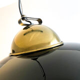Chandelier in brass and black lacquered metal, Italy 70's