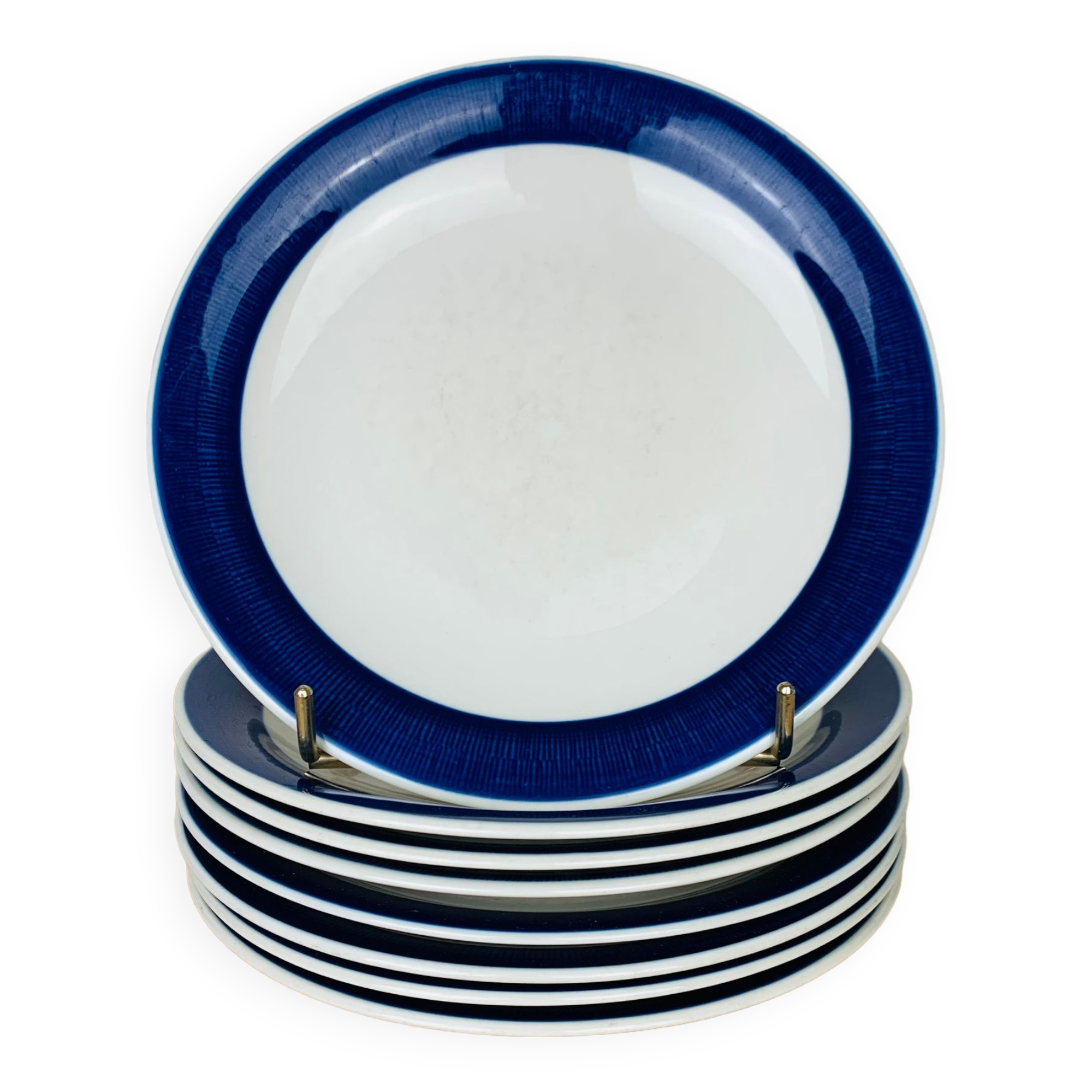 8 Koka ceramic flat plates by Rörstrand Sweden, Scandinavian