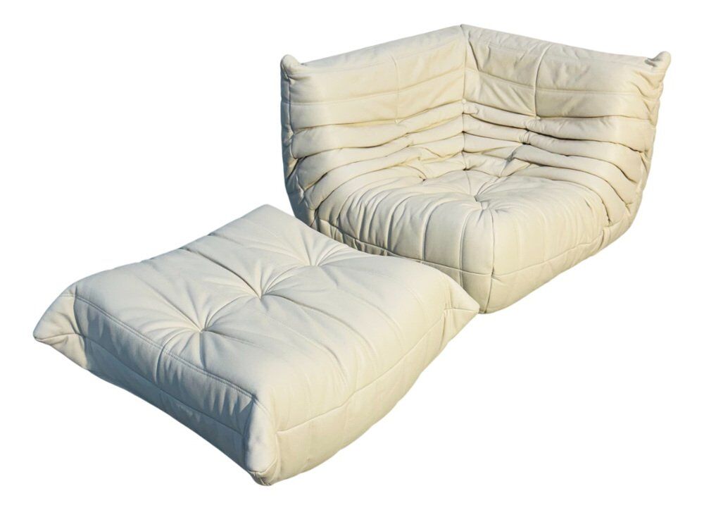 Chaise Togo et ottoman pour Ligne Roset, ensemble de 2