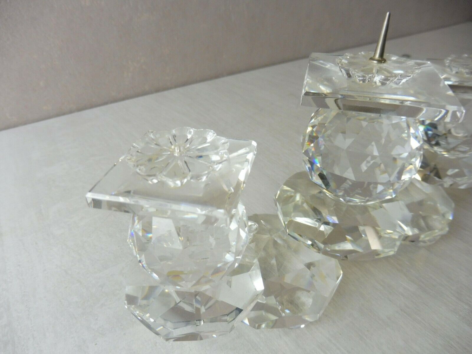 Candle holders with 3 candles, made of Swarovski crystal