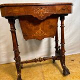 A Romantic Victorian Burr Walnut Sewing & Work Table Mid–Late 19th Cen