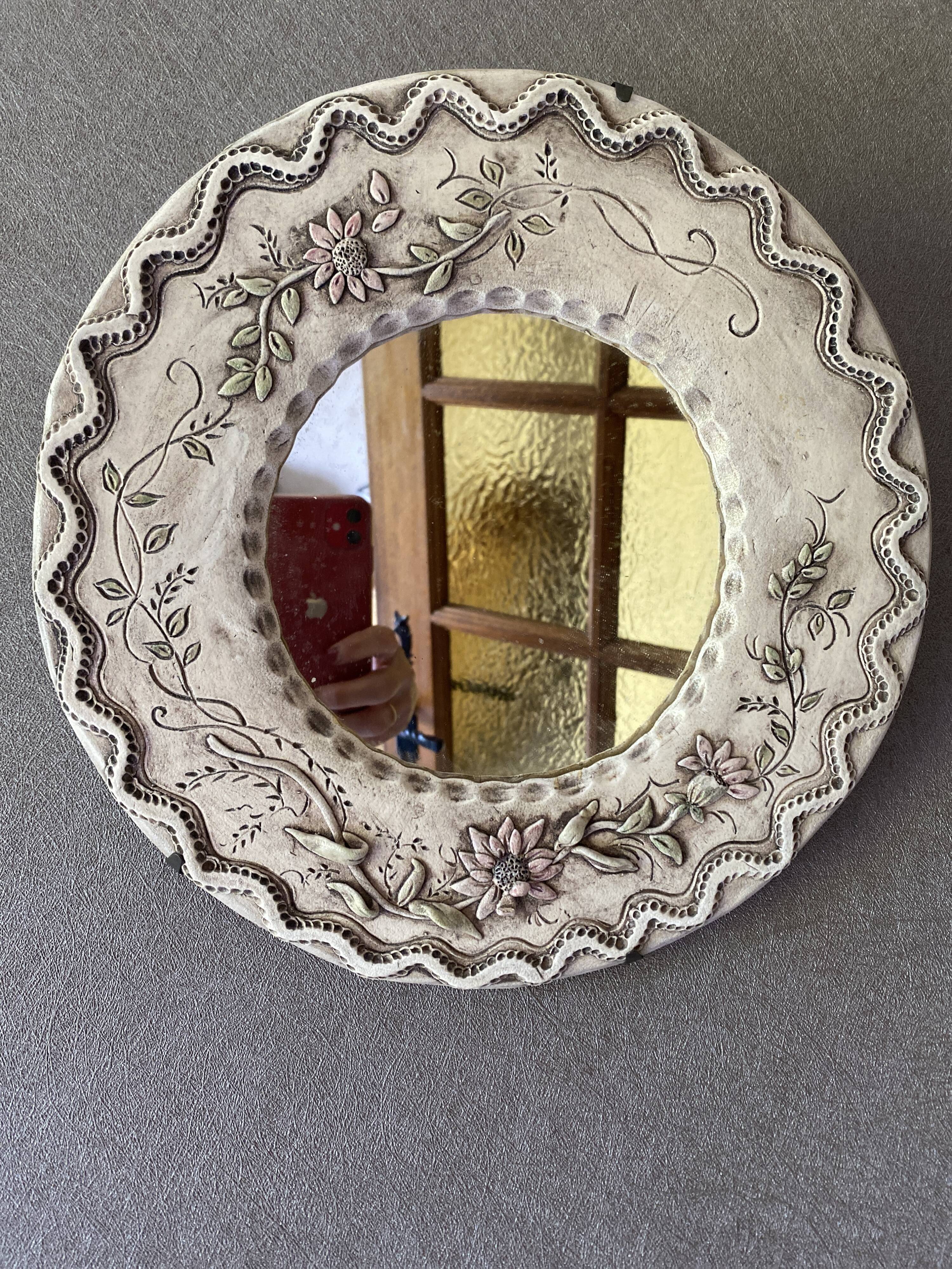 Vintage handcrafted mirror 30cm