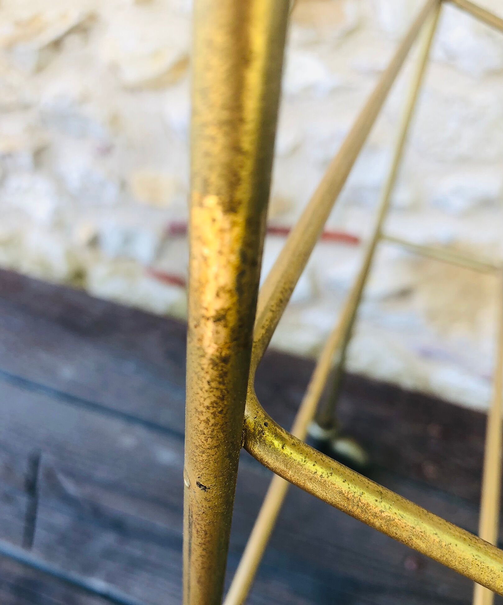 Vintage side table in brass and smoked glass, 1960