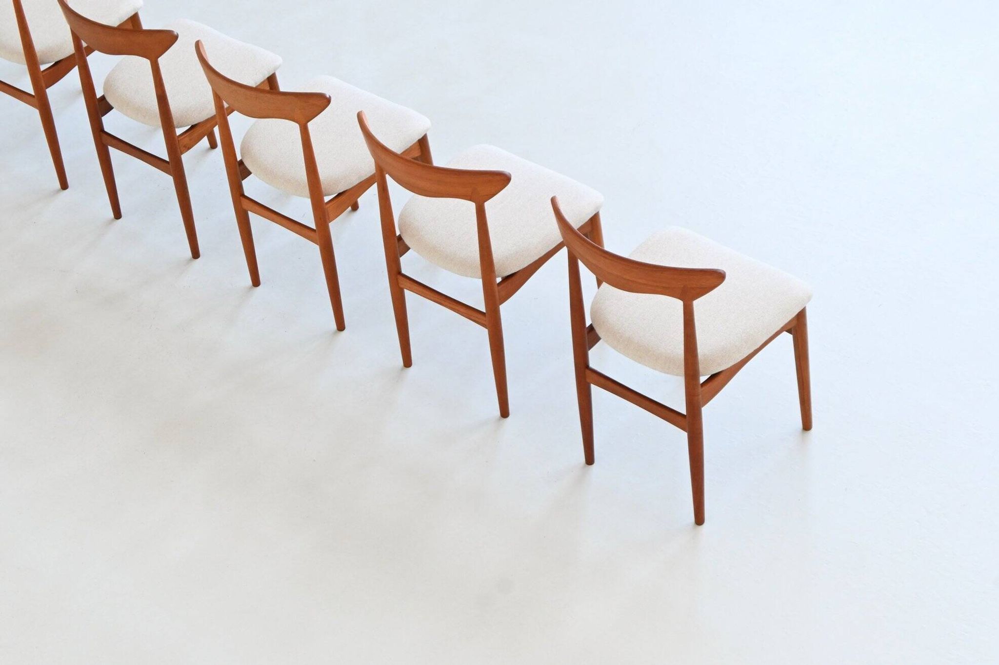 Christian Linneberg set of six dining chairs in teak Denmark 1960