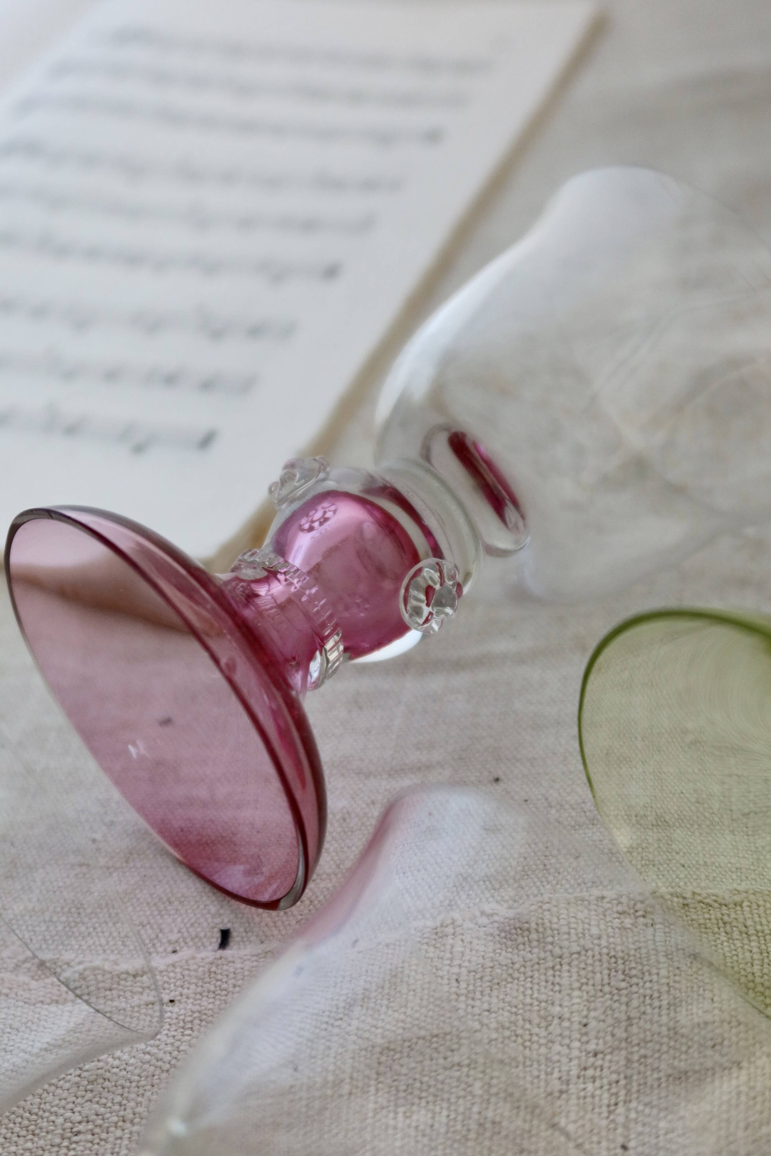 4 antique crystal glasses – Römer style