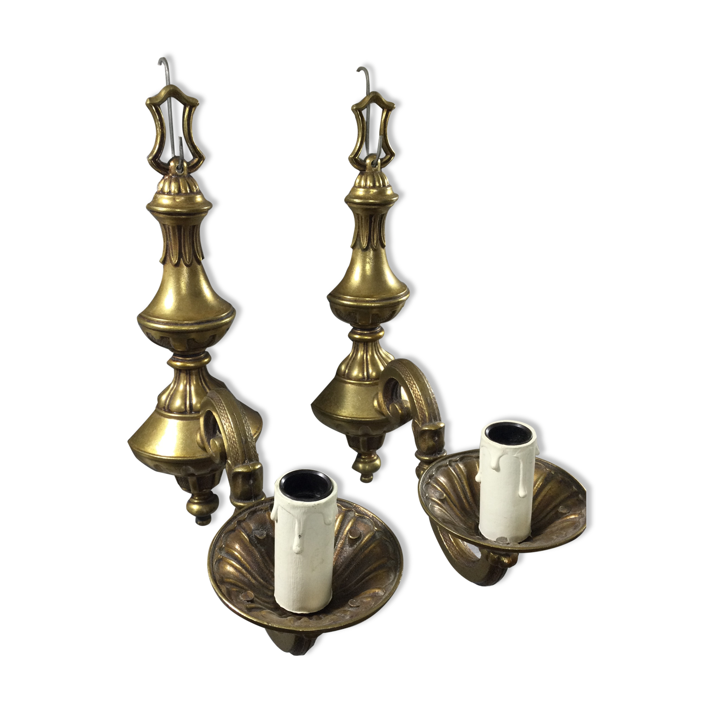 Pair of bronze applique 1 light