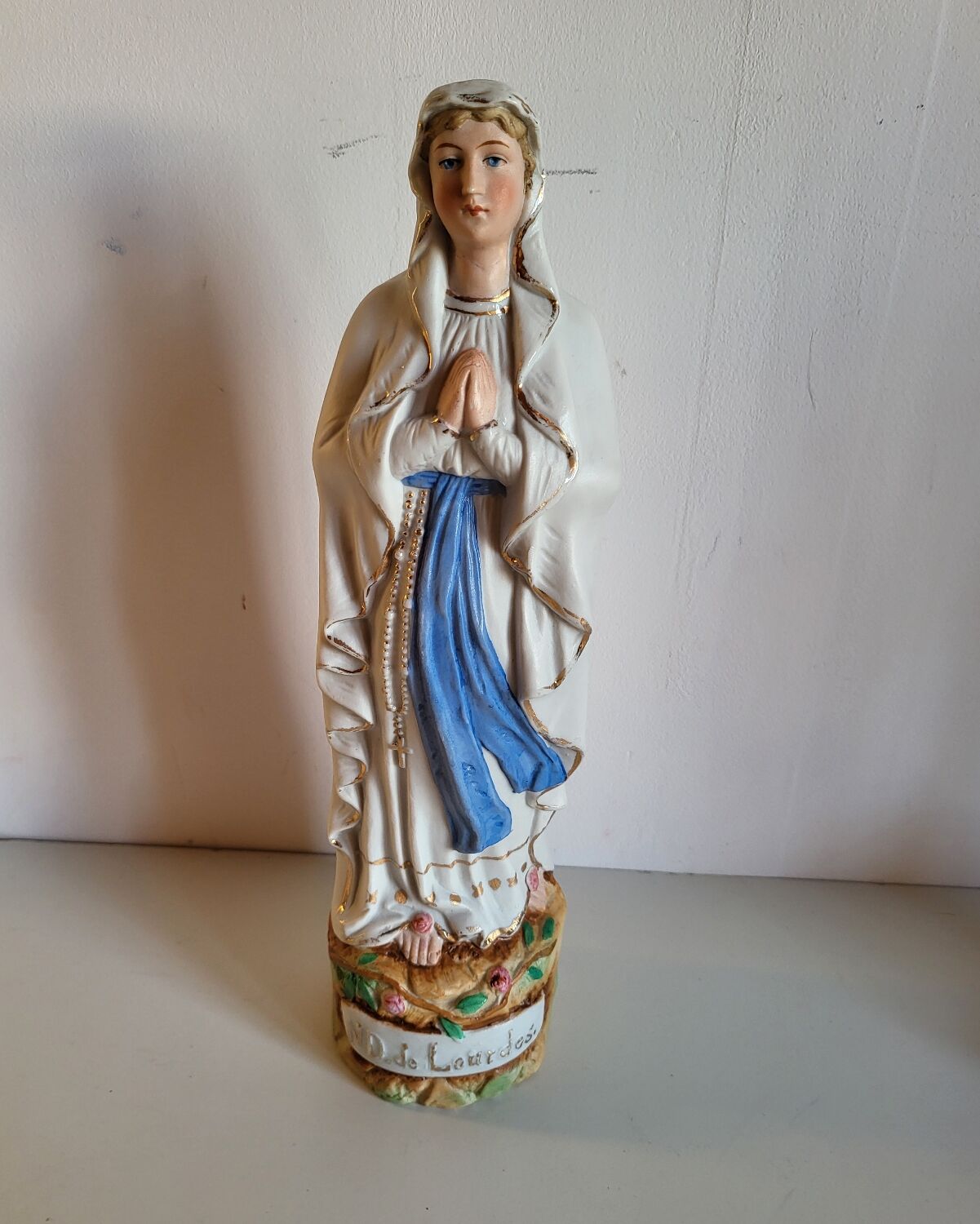 Religious Statuette of Our Lady of Lourdes, Saint Virgin Mary