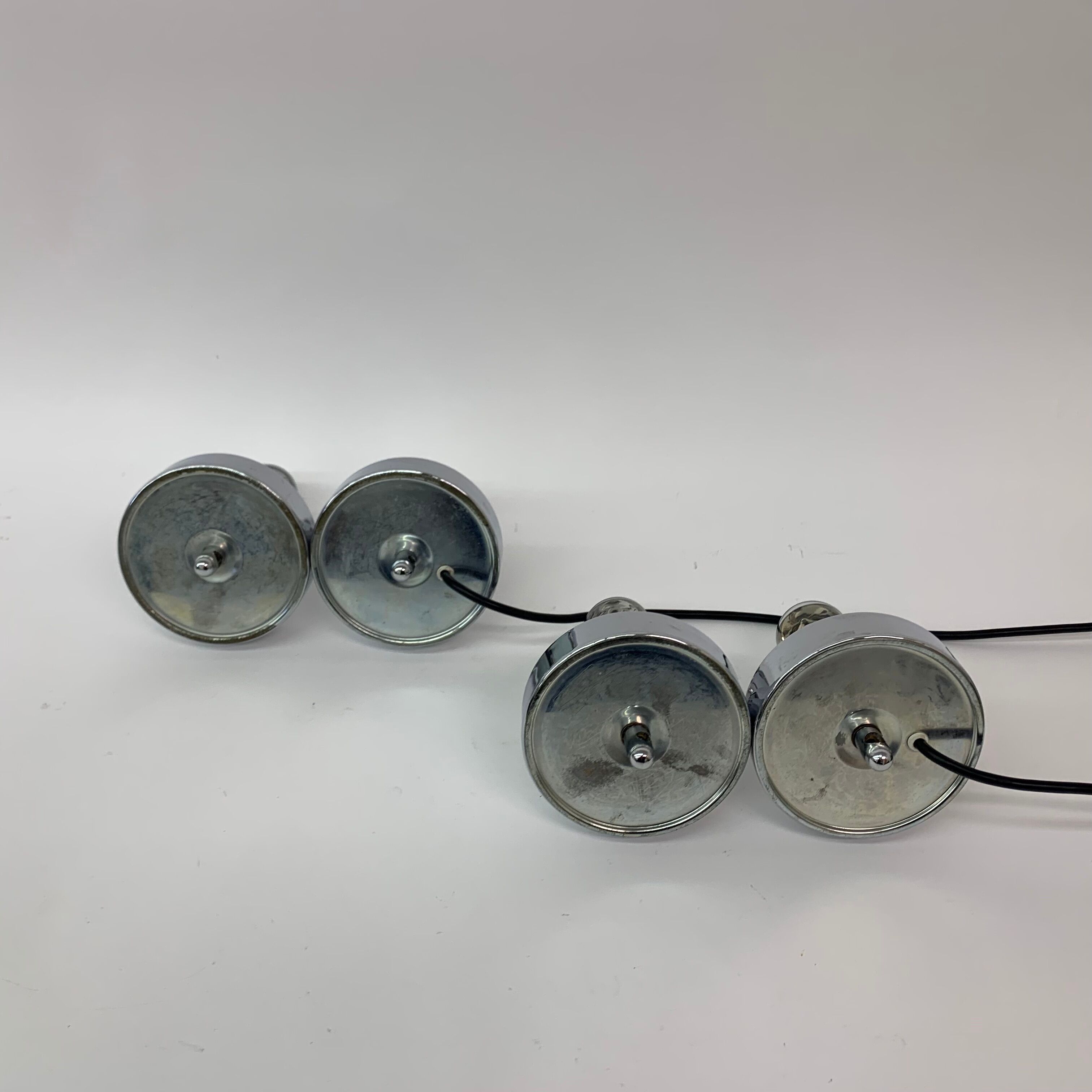 Set of 2 Space age chrome bedside lamps , 1970’s