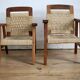 Pair of children's armchairs in rope, attributed to Audoux Minet.
