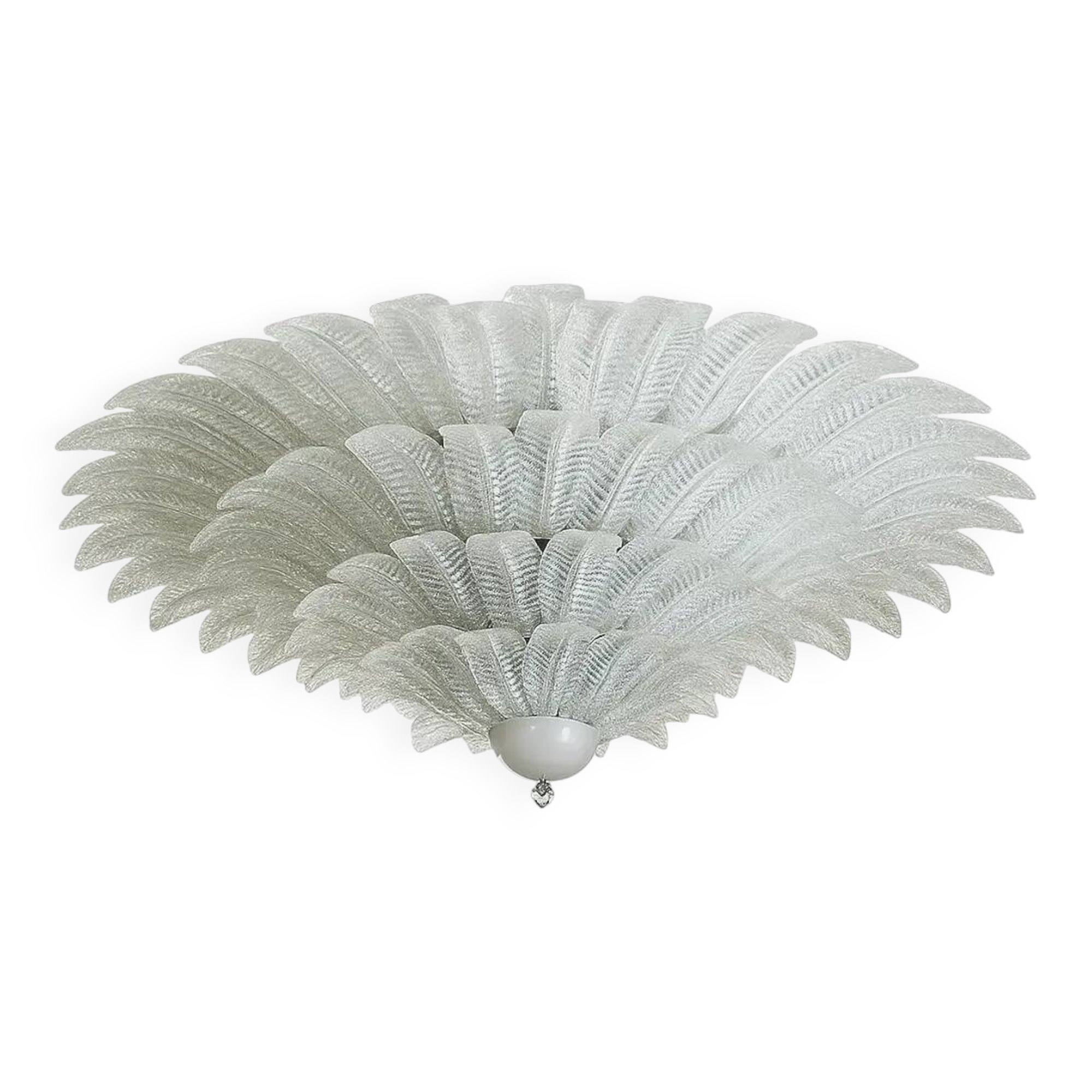 Monumental Venetian Leaves Flush Mount in Murano Style Glass by Simoeng