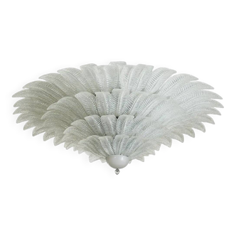 Monumental Venetian Leaves Flush Mount in Murano Style Glass by Simoeng