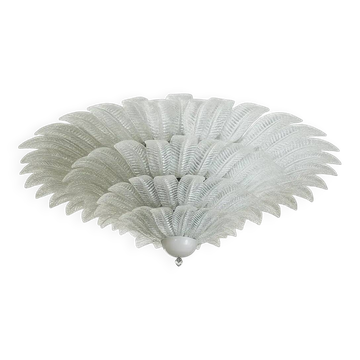 Monumental Venetian Leaves Flush Mount in Murano Style Glass by Simoeng