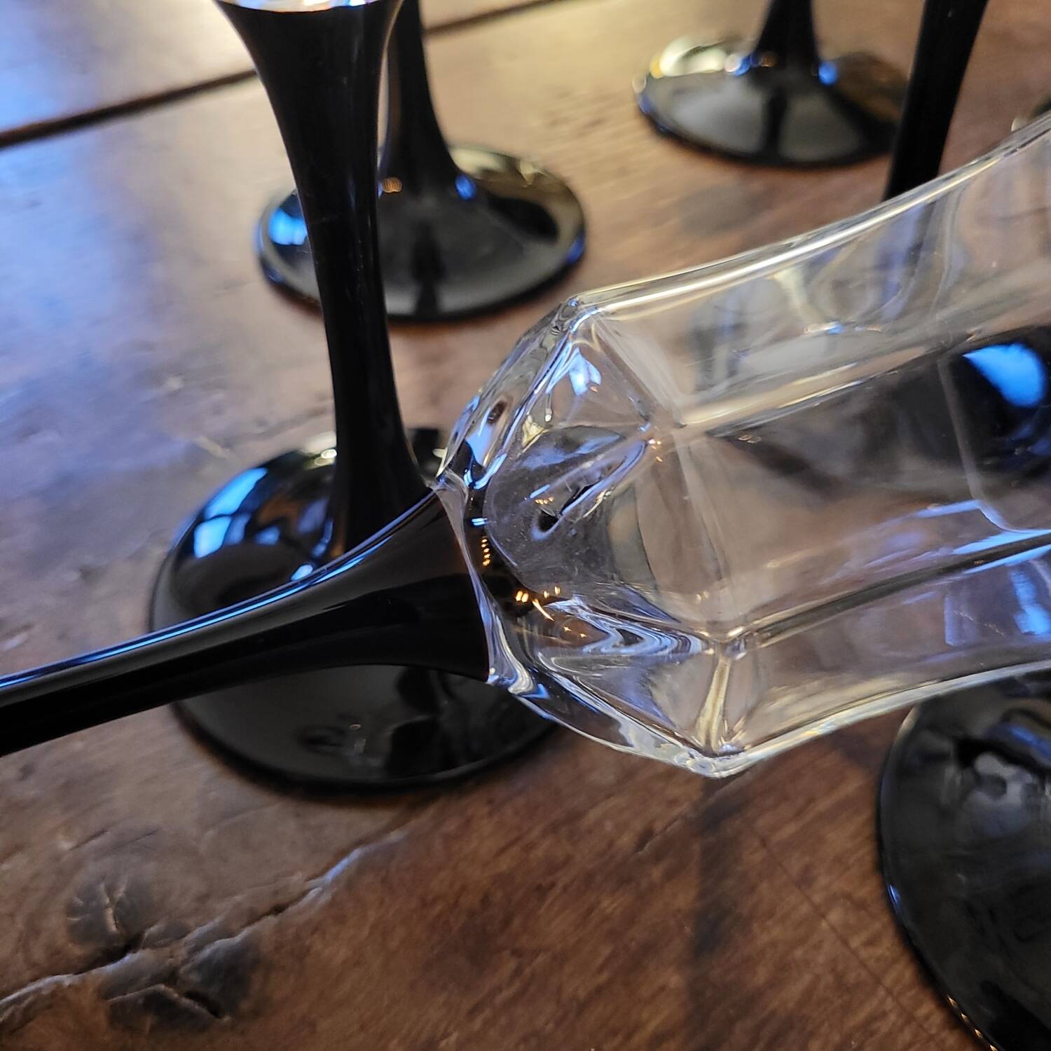 11 Octime Luminarc glasses - Black stem - 1980s