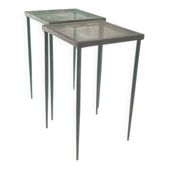 Mathieu Mategot perforated sheet metal side tables